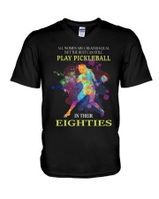 Pickleball - creat equal eighties V-Neck T-Shirt thumbnail