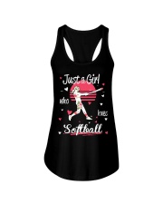 Just a girl who loves softball Ladies Flowy Tank thumbnail
