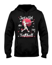 Just a girl who loves softball Hooded Sweatshirt front