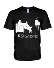 Bigfoot stayhome V-Neck T-Shirt thumbnail