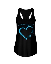 Just A Michigan Girl Blue Ladies Flowy Tank thumbnail