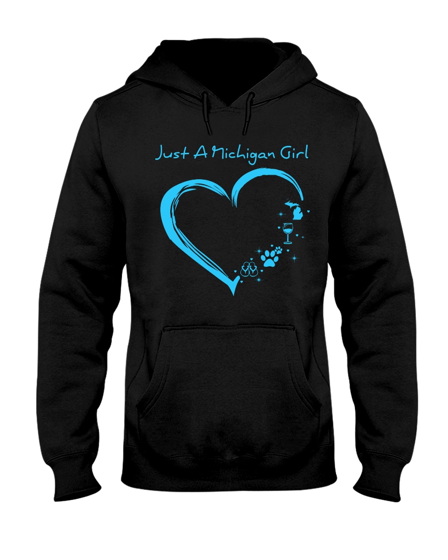 Just A Michigan Girl Blue Hooded Sweatshirt