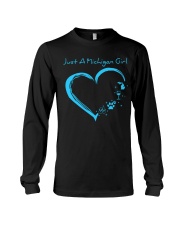 Just A Michigan Girl Blue Long Sleeve Tee thumbnail