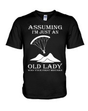 paragliding assuming V-Neck T-Shirt thumbnail