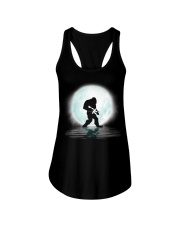 Bigfoot Gun under the moon Ladies Flowy Tank thumbnail