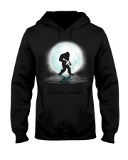 Bigfoot Gun under the moon Hooded Sweatshirt front