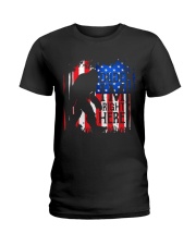 Dude I'm Right Here USA Flag Ladies T-Shirt thumbnail