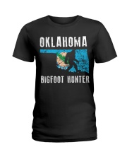 Oklahoma Bigfoot Hunter Flag Ladies T-Shirt thumbnail