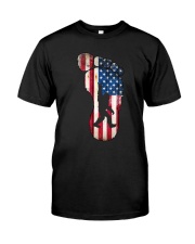 Bigfoot footprint America flag Classic T-Shirt thumbnail