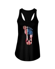 Bigfoot footprint America flag Ladies Flowy Tank thumbnail