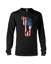 Bigfoot footprint America flag Long Sleeve Tee thumbnail
