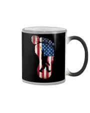 Bigfoot footprint America flag Color Changing Mug thumbnail