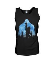 Bigfoot middle finger in the forest ver blue moon Unisex Tank thumbnail