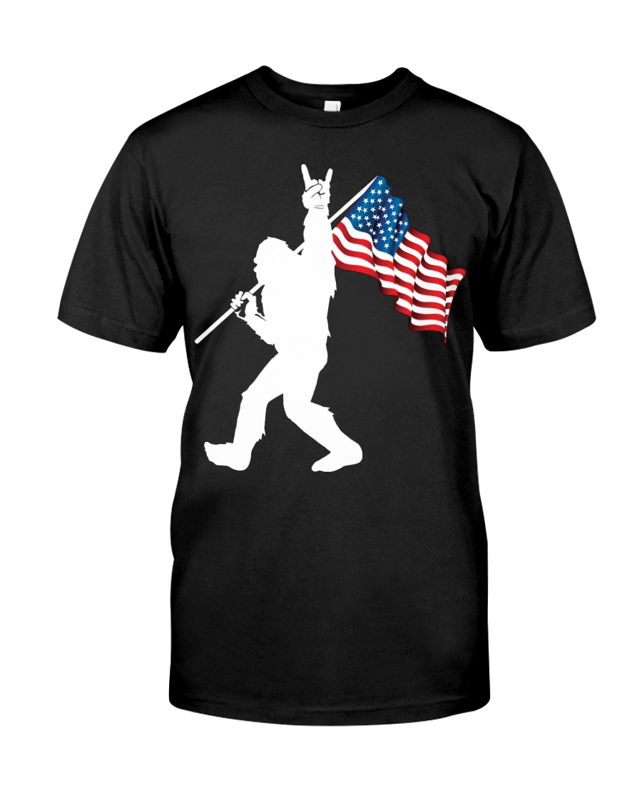 America Flag Bigfoot Classic T-Shirt