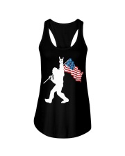 America Flag Bigfoot Ladies Flowy Tank thumbnail