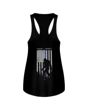 Bigfoot Thin Blue Line USA Flag Backside Ladies Flowy Tank thumbnail
