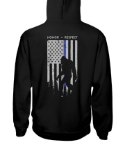 Bigfoot Thin Blue Line USA Flag Backside Hooded Sweatshirt thumbnail