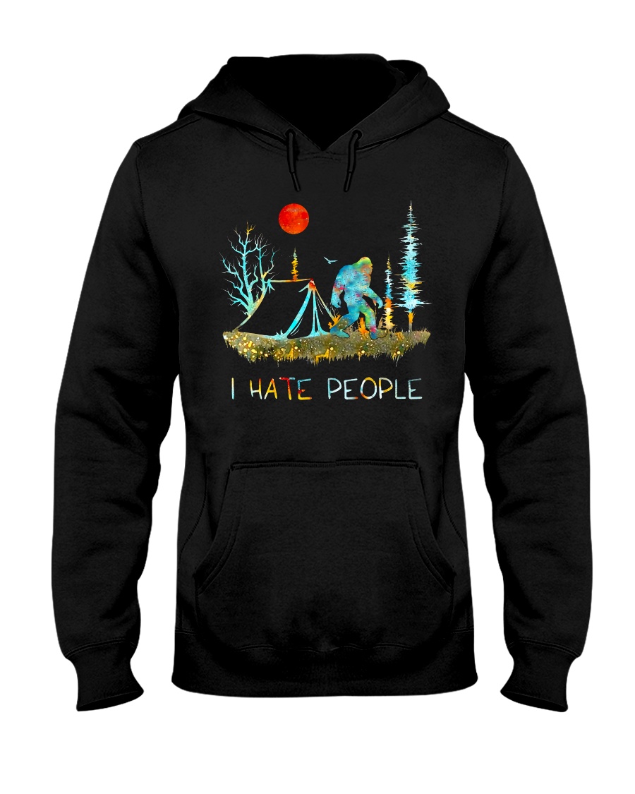I hate people bigfoot Hooded Sweatshirt