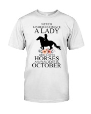 A lady who loves horses and was born in october Classic T-Shirt thumbnail