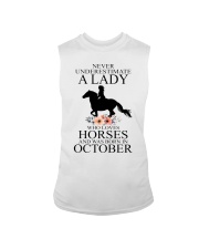 A lady who loves horses and was born in october Sleeveless Tee thumbnail