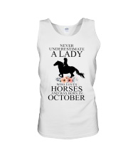 A lady who loves horses and was born in october Unisex Tank thumbnail