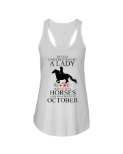 A lady who loves horses and was born in october Ladies Flowy Tank thumbnail