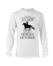A lady who loves horses and was born in october Long Sleeve Tee thumbnail