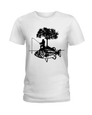 Bigfoot and fish - Year end sale Ladies T-Shirt thumbnail