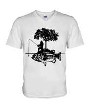 Bigfoot and fish - Year end sale V-Neck T-Shirt thumbnail
