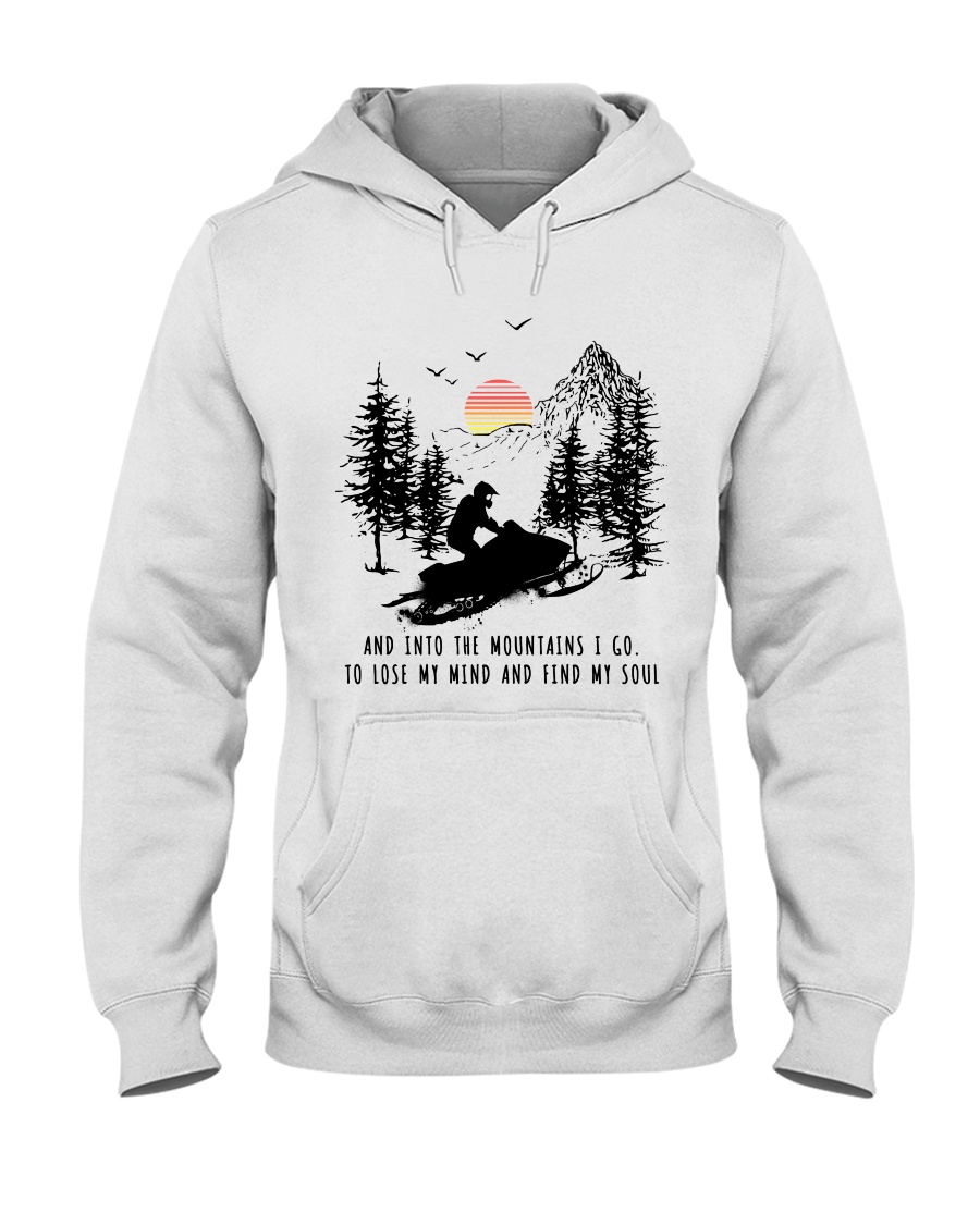 Snowmobile And into the mountains I go 9997 Hooded Sweatshirt
