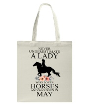 A lady who loves horses and was born in May Tote Bag thumbnail