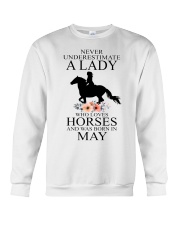 A lady who loves horses and was born in May Crewneck Sweatshirt thumbnail