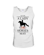 A lady who loves horses and was born in May Unisex Tank thumbnail