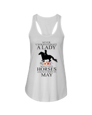 A lady who loves horses and was born in May Ladies Flowy Tank thumbnail