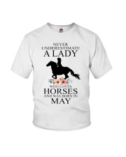 A lady who loves horses and was born in May Youth T-Shirt thumbnail