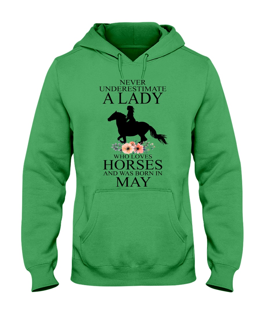 A lady who loves horses and was born in May Hooded Sweatshirt