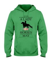 A lady who loves horses and was born in May Hooded Sweatshirt front