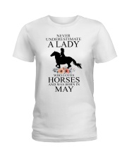 A lady who loves horses and was born in May Ladies T-Shirt thumbnail