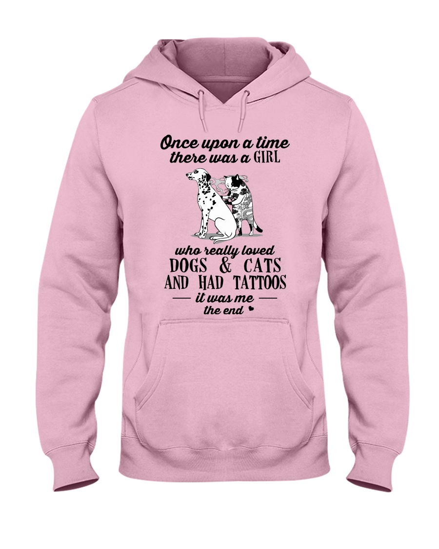 A girl who loves Dogs and Cats and had Tattoos Hooded Sweatshirt