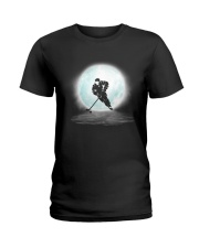 Playing hockey under the moon Ladies T-Shirt thumbnail