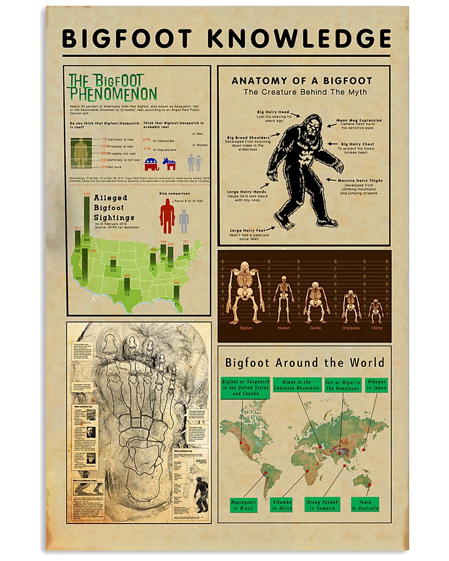 Bigfoot Knowledge - sale off 11x17 Poster