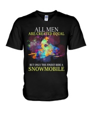 Snowmobile - All men are created equal V-Neck T-Shirt thumbnail