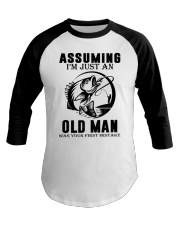 fishing old man Baseball Tee thumbnail