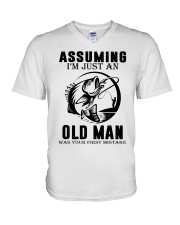 fishing old man V-Neck T-Shirt thumbnail