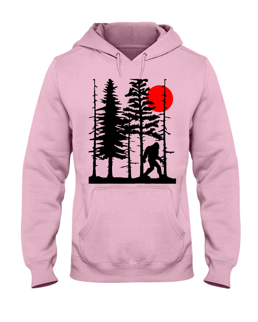 Bigfoot Hiding in Forest Hooded Sweatshirt