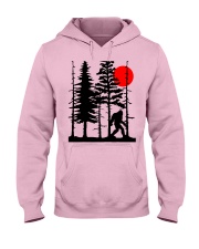 Bigfoot Hiding in Forest Hooded Sweatshirt front