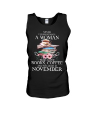 books never underestimate November Unisex Tank thumbnail