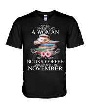 books never underestimate November V-Neck T-Shirt thumbnail
