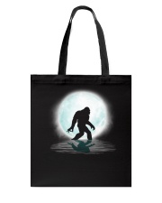 Funny bigfoot hand gesture under the moon Tote Bag thumbnail