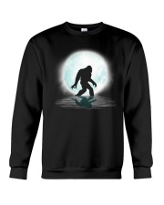 Funny bigfoot hand gesture under the moon Crewneck Sweatshirt thumbnail